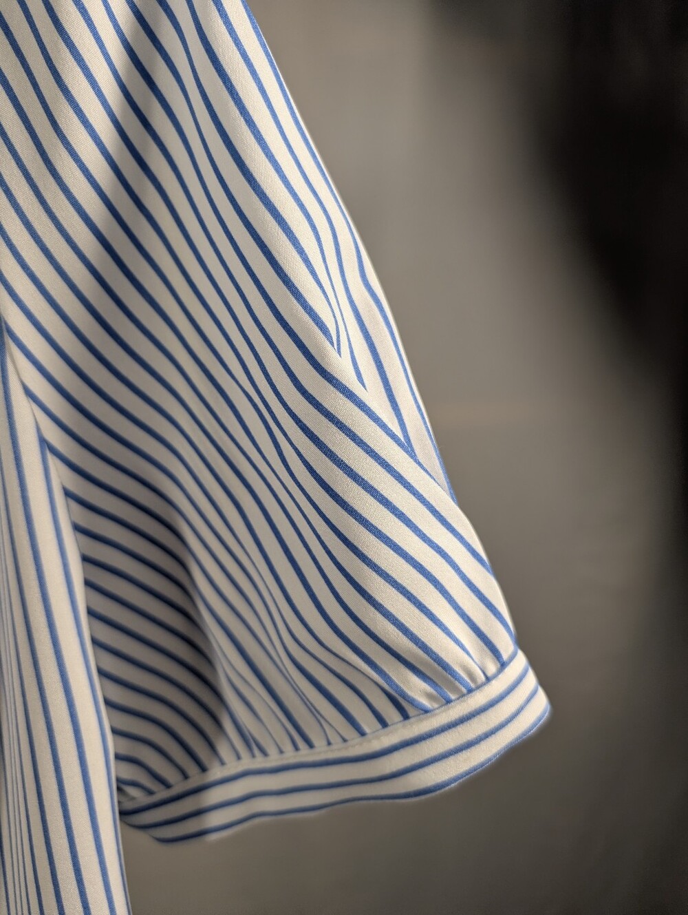 Milk Honey XL Blue & White Stripe Puff Sleeve Button Front Blouse NWT - Picture 3 of 12